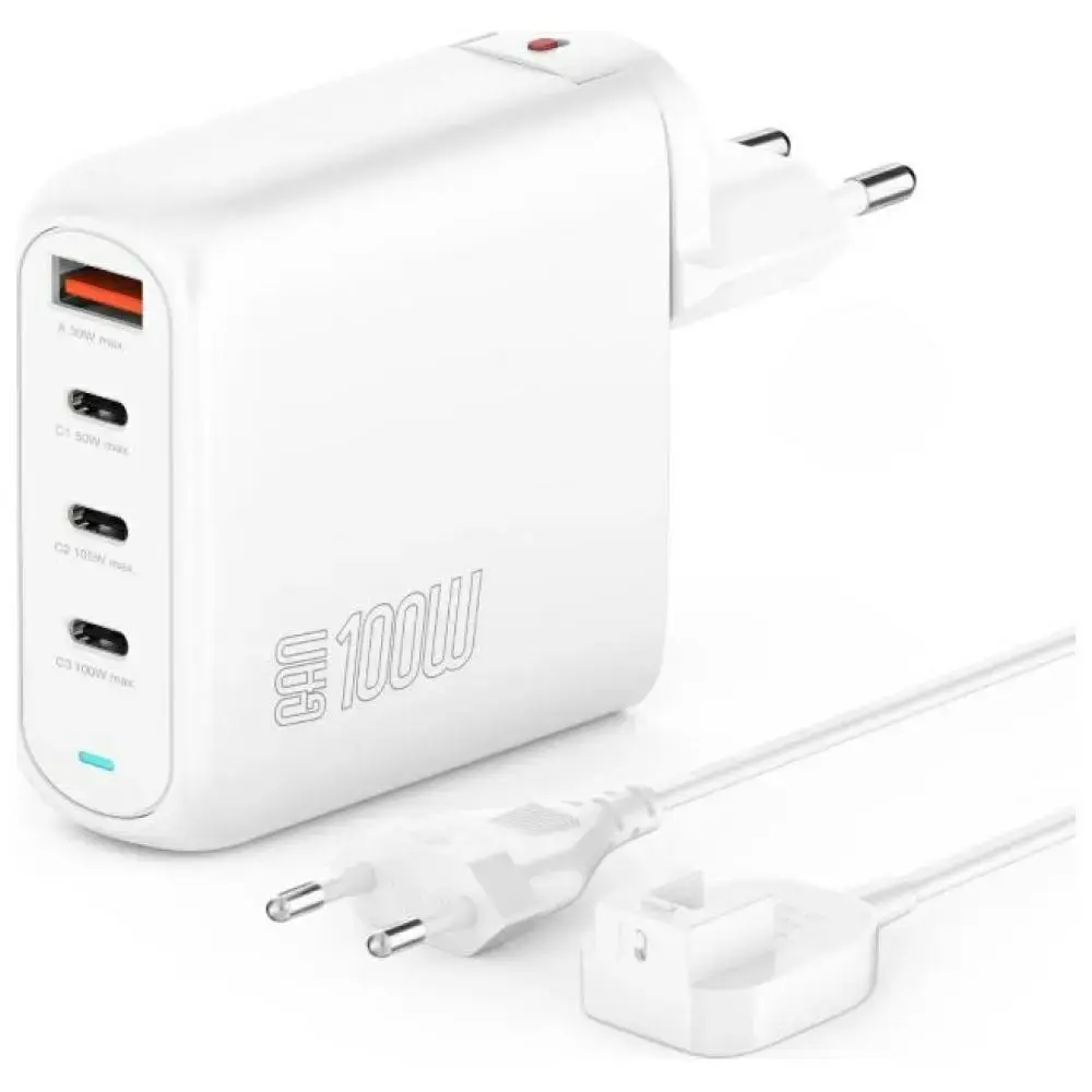 4smarts Flex Pro reisilaadija | 100W | USB-C, USB-A | valge