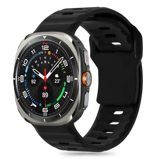 СИЛИКОНОВАЯ ЛИНИЯ TECH-PROTECT ДЛЯ ЧАСОВ SAMSUNG GALAXY WATCH ULTRA (47 ММ) ЧЕРНАЯ