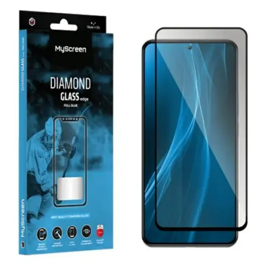 MS Diamond Glass Edge FG grūdintas stiklas telefonui Xiaomi Poco X6, juodas, dengiantis visą ekraną