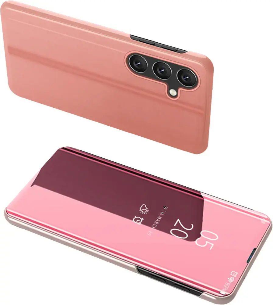 Clear View grāmatveida maciņš telefonam Samsung Galaxy A24 4G (A245) rozā