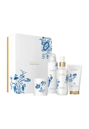 Set Rituals:  Amsterdam Collection, Cleansing, Shower Mousse, 200 ml +  Amsterdam Collection, Hydrating, Body Cream, 150 ml +  Amsterdam Collection, Scented Candle, 140 g +  Amsterdam Collection, Dutch Tulips, Cardamom & Japanese Yuzu, Room Spray, 200 ml