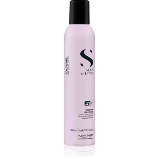 Alfaparf Milano Semi Di Lino Style&Care Original Hairspray Strong Hold Hairspray for Shine for All Hair Types 300 Ml