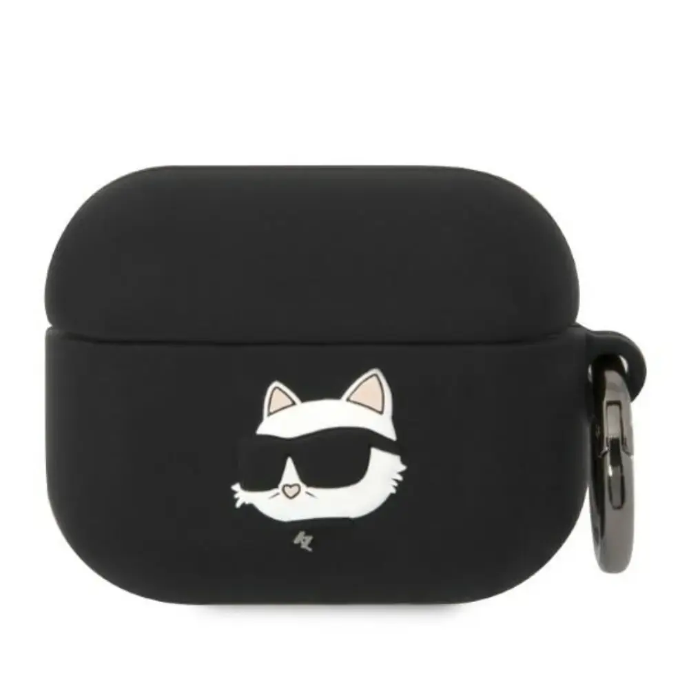 Karl Lagerfeld 3D Logo NFT Choupette Head Silicone Case for Airpods Pro Black