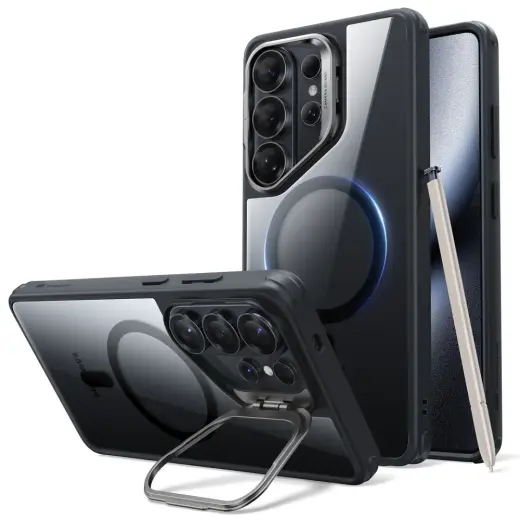 ESR Classic Hybrid чехол и с подставкой для телефона Samsung Galaxy S26 Ultra (S948) прозрачный чёрный