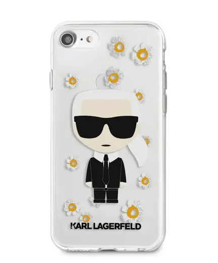 Karl Lagerfeld Ikonik Flower Case for iPhone 7|8|SE2020|SE2022 Transparent