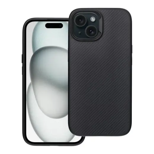 Carbon Elite Mag telefono dėklas su MagSafe palaikymu iPhone 15 juodas
