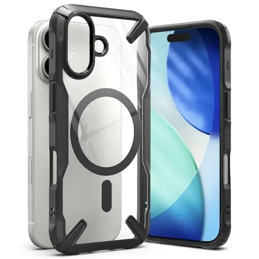 Ringke Fusion X magnētiskais telefona maciņš ar MagSafe atbalstu Apple iPhone 17, melns