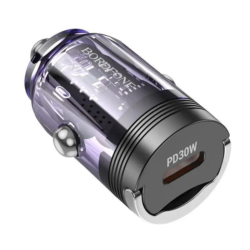 Borofone BZ29 Ray car charger | 30W | PD, QC | USB-C | transparent-purple