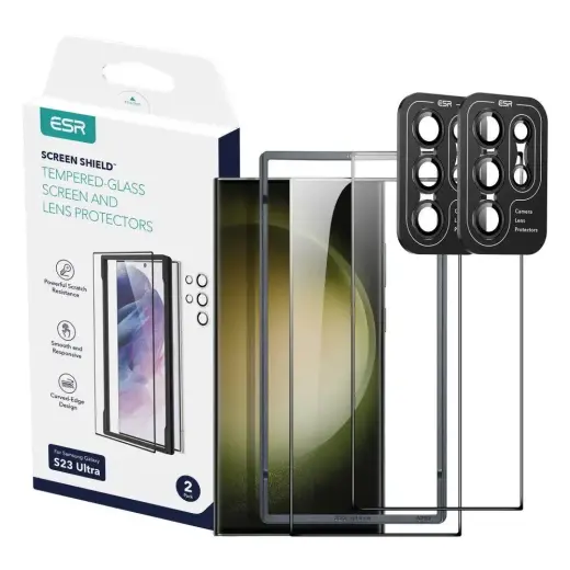 TEMPERED GLASS ESR PROTECTOR SET 2-PACK GALAXY S23 ULTRA CLEAR