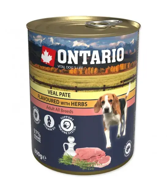 Canned food for dogs : Ontario Dog Veal Pate with Herbs 800g