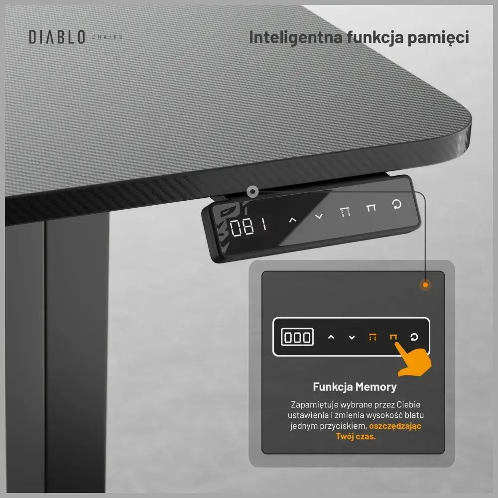 Desk with height adjustment Diablo Chairs X-TENSIO 1400 black
