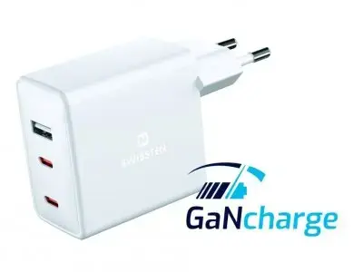 Swissten 2 x USB-C travel charger | 70W | GaN | USB-C, USB-A
