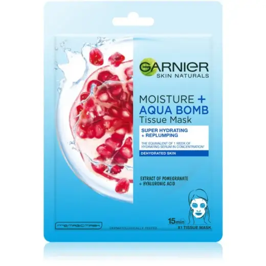 Garnier Skin Naturals Moisture+Aqua Bomb Moisturising Face Sheet Mask with Hyaluronic Acid 1 Pc