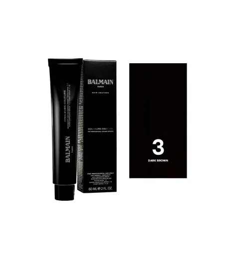 Balmain Professionnel, Couleurs Couture, Permanent Hair Dye, 3 Dark Brown, 60 ml