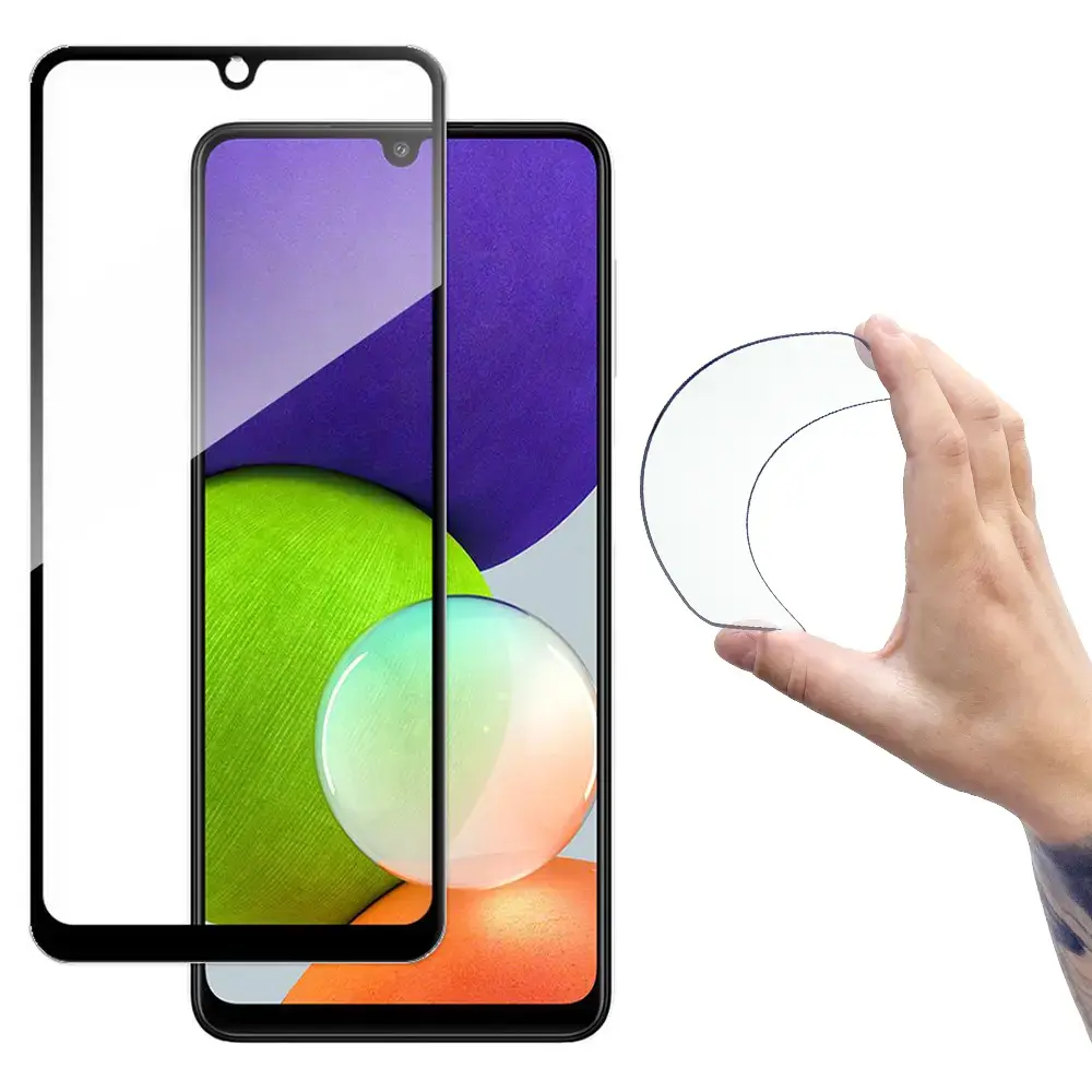 Wozinsky Full Cover Flexi Nano Glass apsauginė plėvelė telefonui Samsung Galaxy A22 4G (A225) su montavimo rėmeliu