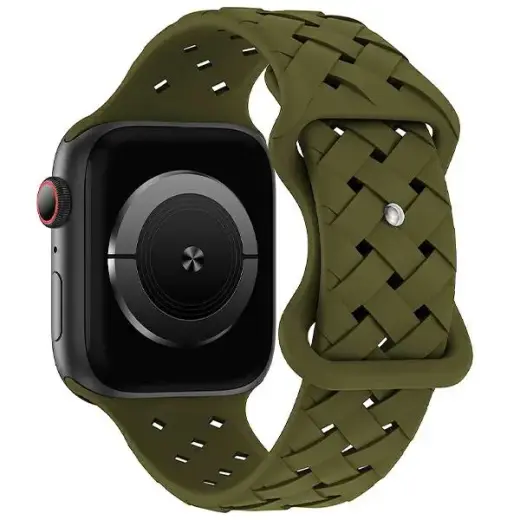 Beline Silicone Woven viedpulksteņa siksniņa priekš Apple Watch (42/44/45/49 mm) | silikons | zaļa