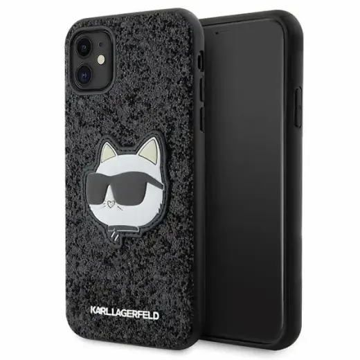 Karl Lagerfeld KLHCN61G2CPK iPhone 11 | Xr 6.1" czarny|black hardcase Glitter Choupette Patch