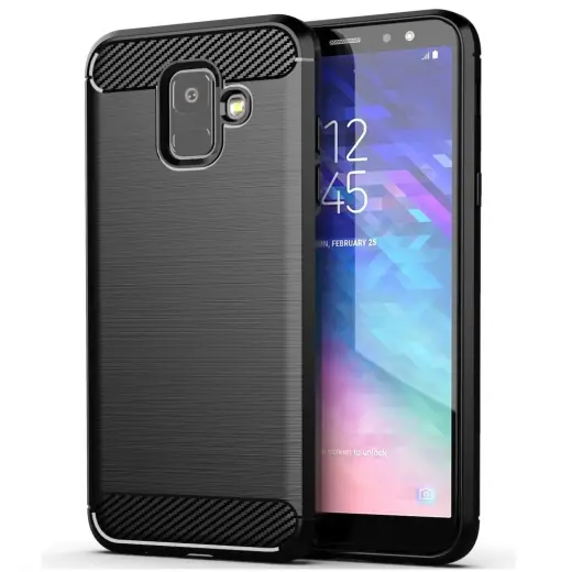 Carbon phone case for Samsung Galaxy A6 (2018) (A600) black