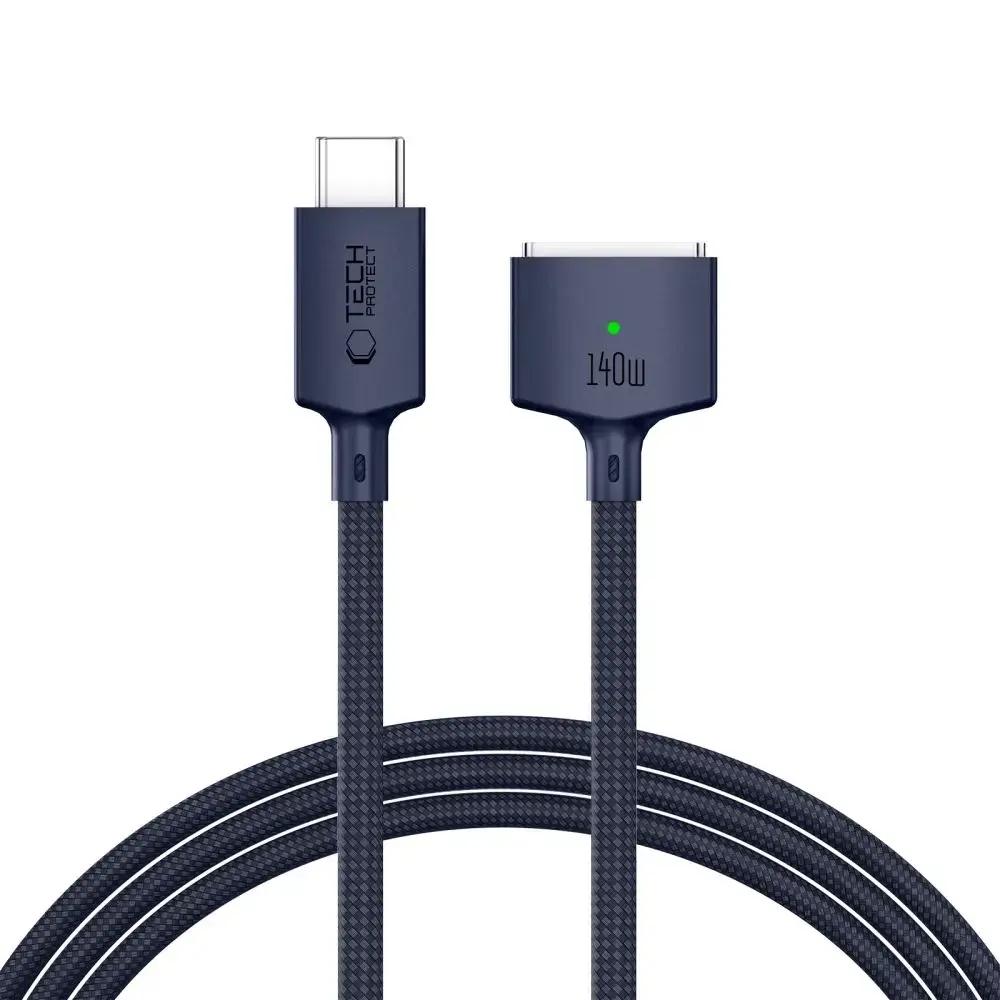 TECH-PROTECT MMC01 ULTRABOOST MAGNETIC MACBOOK CABLE TYPE-C TO MAGSAFE 3 140W 200CM MIDNIGHT BLUE