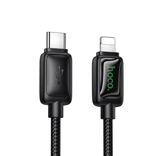 HOCO U146 провод для передачи данных и зарядки | USB-C на Lightning | PD | 30W | с LED дисплеем | 1.2m | чёрный