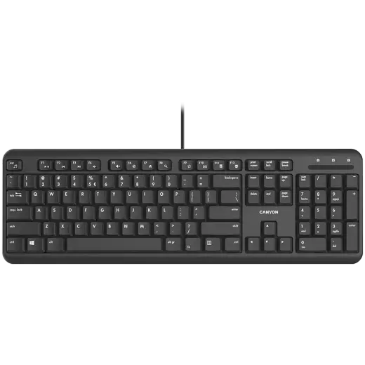 CANYON keyboard HKB-20 EN/RU Velvet Wired  Black