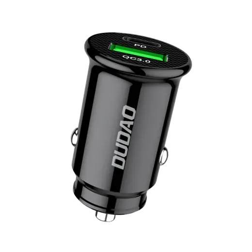 Dudao Fast USB Type C PD | USB Car Charger QC3.0 3A Black (R3PRO)