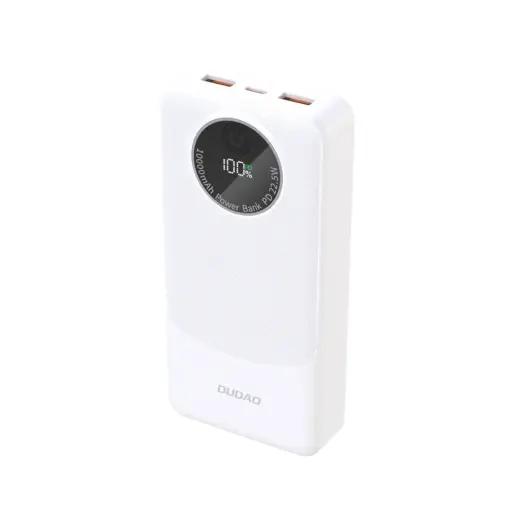 Dudao K12Pro ārējais akumulators (powerbank) | 20 000 mAh | 22.5W | PD | USB-A, USB-C | balts