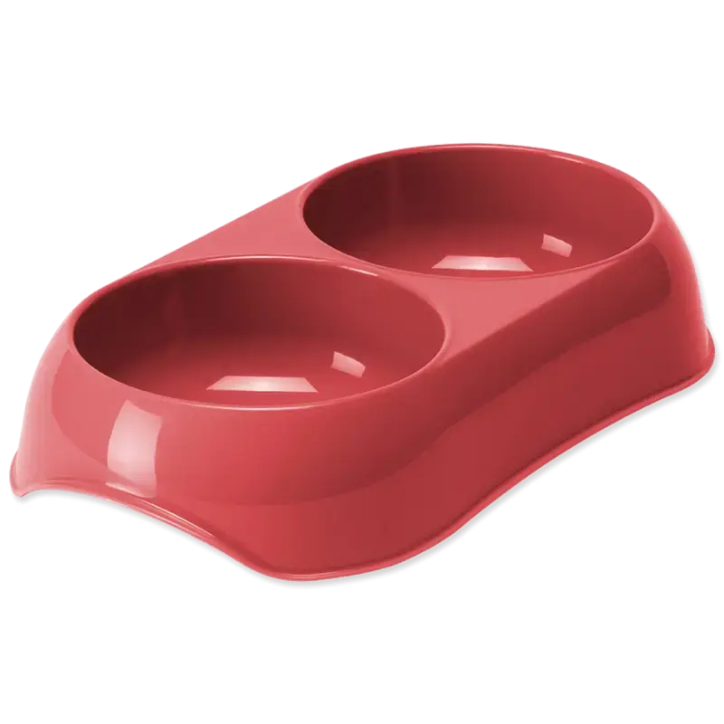 Bļoda dzīvniekiem, plastmasa : Magic Cat Plastic Double Bowl, red,23*13cm