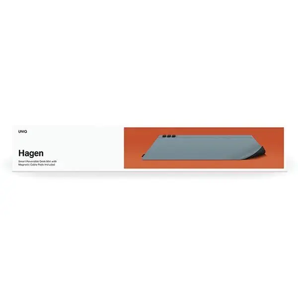 UNIQ Hagen dwustronna magnetyczna podkładka na biurko czarno-niebieski|midnight black-washed blue