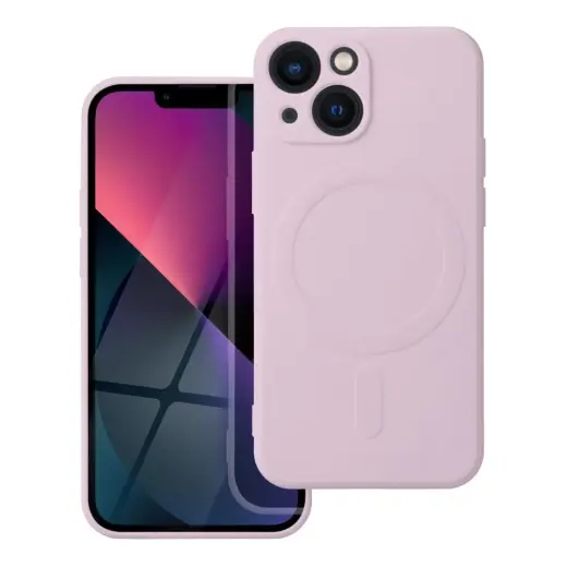 Silicone Mag Cover telefono dėklas su MagSafe palaikymu iPhone 13 Mini rožinis