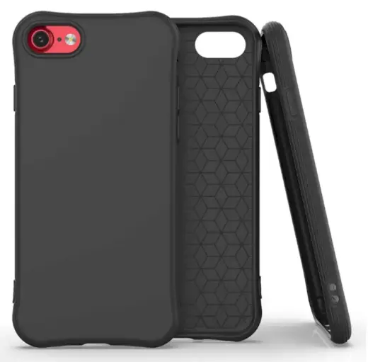 Fusion Solaster Back Case Silikona Aizsargapvalks Priekš Apple iPhone 7 | 8 | SE 2020 Melns