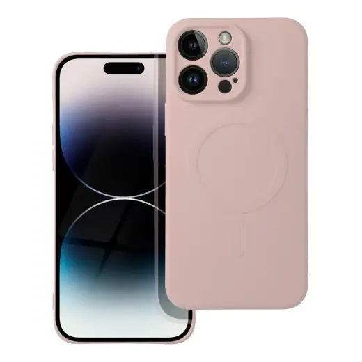 Silicone Mag Cover maciņš ar MagSafe atbalstu telefonam iPhone 14 Pro Max rozā
