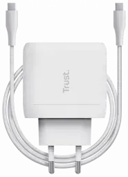 Lādētājs Trust Maxo 65W USB-C Charger White + 2m USB-C Cable