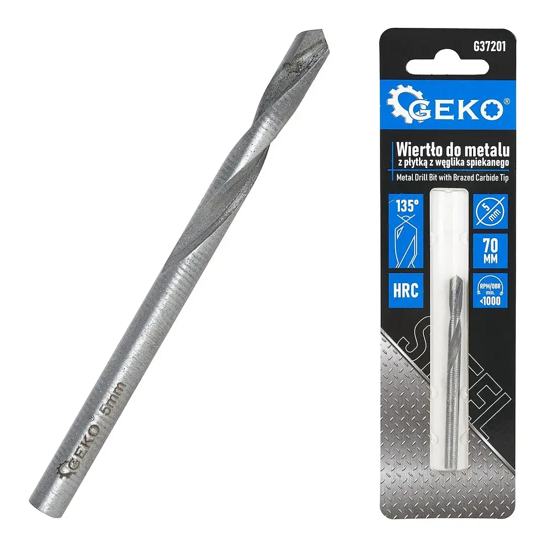 Metal Drill Bit with Brazed Carbide Tip - 5x70 mm