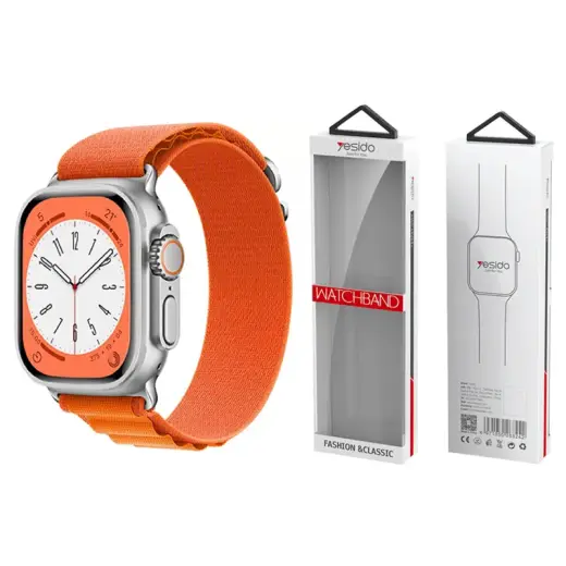 Yesido Sports Loop išmaniojo laikrodžio dirželis Apple Watch (42/44/45 mm) | nailoninis | oranžinis