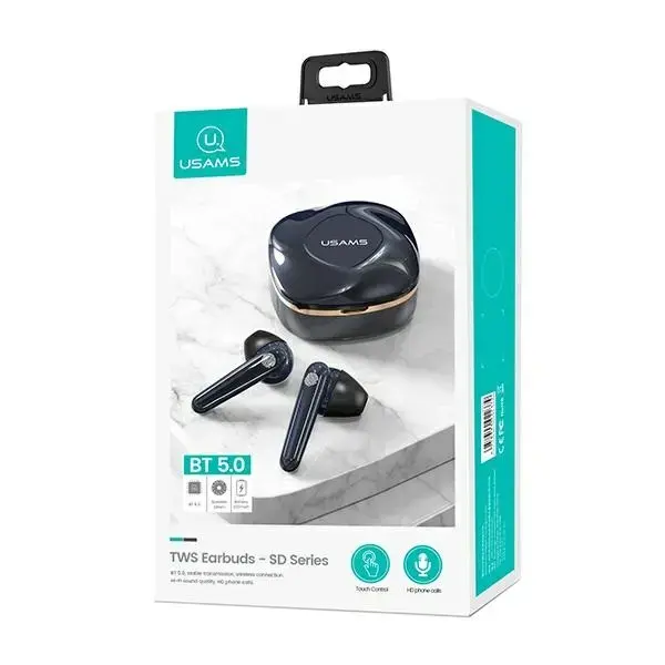 USAMS Słuchawki Bluetooth 5.0 TWS SD series bezprzewodowe niebieski|gem blue BHUSD02