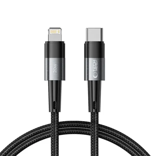 Tech-Protect UltraBoost data transfer and charging cable | USB-C to Lightning | 20W | 1m | gray