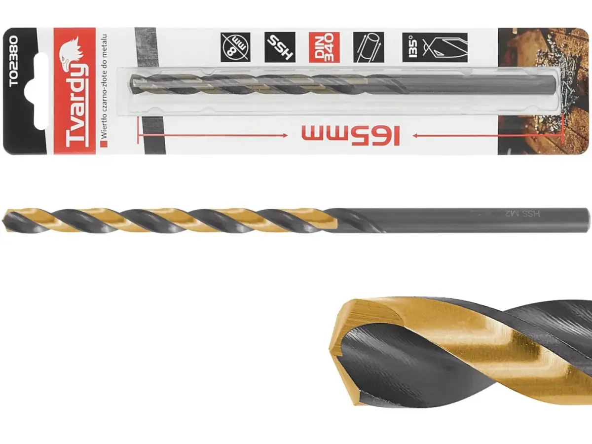 Gara HSS M2 8.0mm melna un zelta metāla vītņurbis