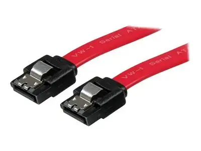 StarTech.com 12in Latching SATA Cable - SATA cable - Serial ATA 150|300|600 - SATA (R) to SATA (R) - 1 ft - latched - red - LSATA12 - SATA cable - 30 cm