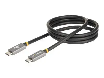 StarTech.com 3ft (1m) USB4 Cable, USB-IF Certified USB-C Cable, 40 Gbps, USB Type-C Data Transfer Cable, 100W Power Delivery, 8K 60Hz, Compatible w|Thunderbolt 4|3|USB 3.2 - USB C to C cable (CC1M-40G-USB-CABLE) - USB-C cable - 24 pin USB-C to 24 pin USB-