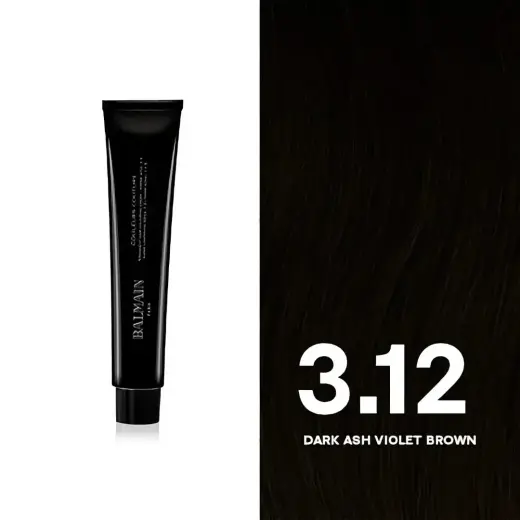 Balmain Professionnel, Couleurs Couture, Permanent Hair Dye, 3.12 Dark Ash Violet Brown, 60 ml