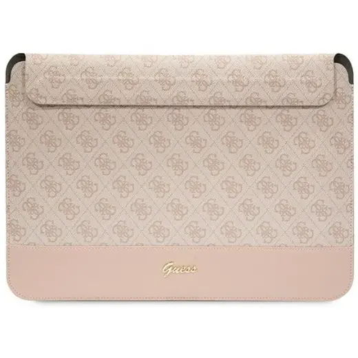 Guess Sleeve GUCS14PS4SGP 14" pink|pink 4G Stripe Metal Logo
