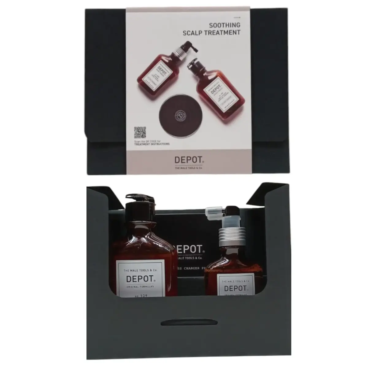 Consumer Kit G Set Depot: 200 Hair Treatments No. 209, Hair Lotion Treatment, For Calming, 100 ml + 100 Hair Cleansing No. 109, Hair Shampoo, For Calming, 250 ml