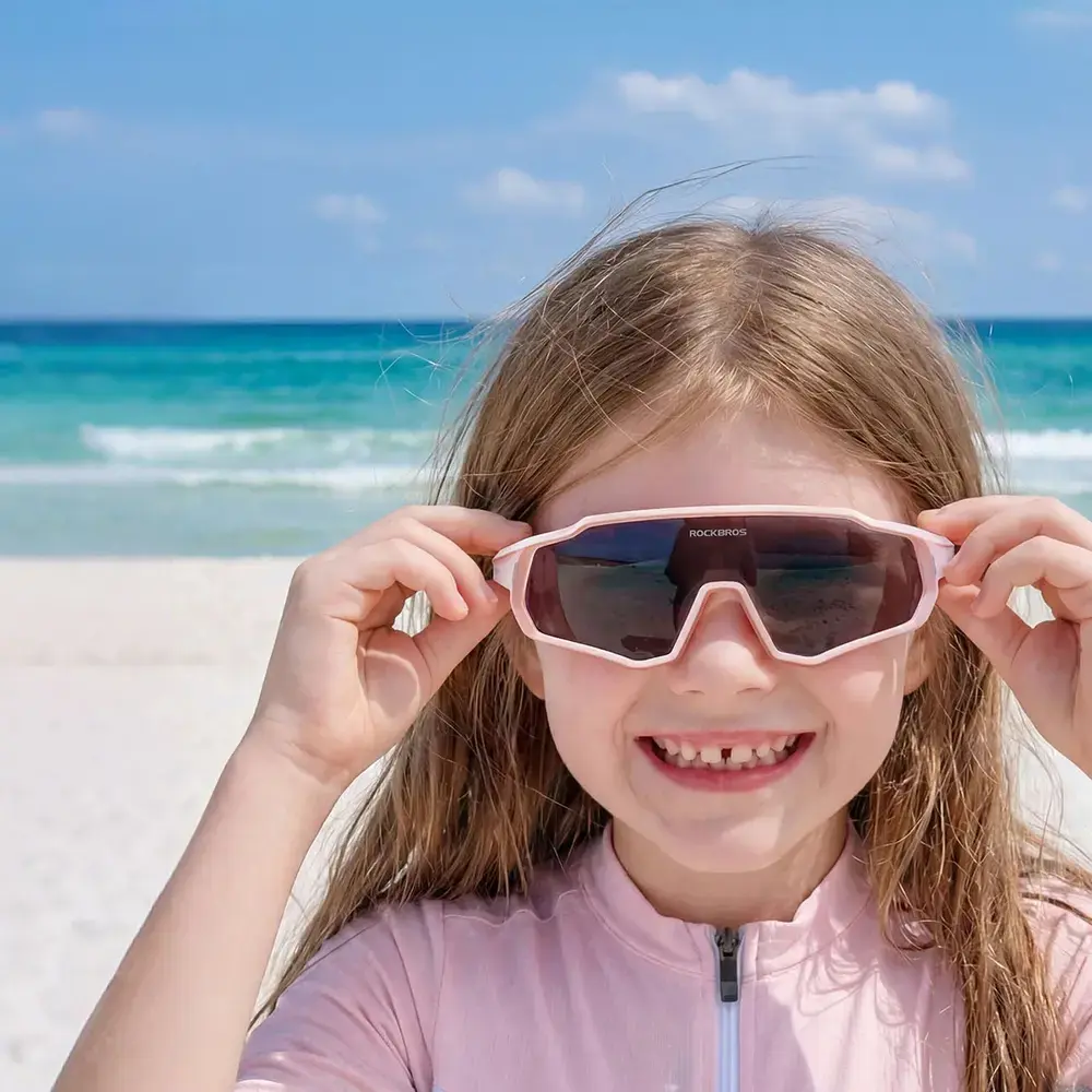Rockbros SP383 Photochromic Cycling Glasses with UV400 Protection for Kids - Pink