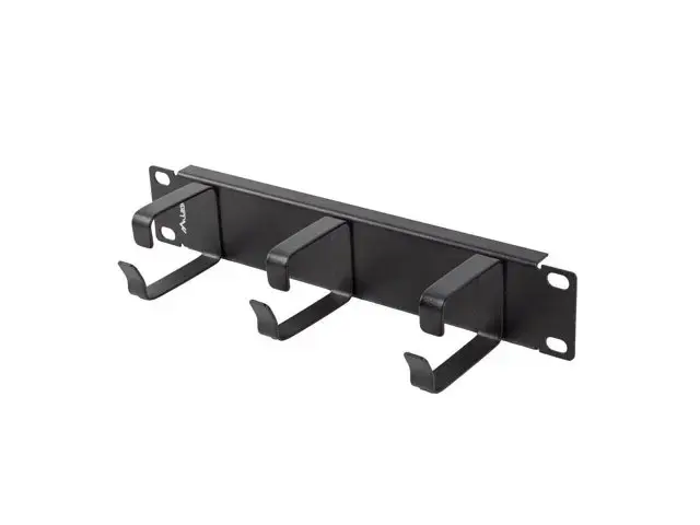 Cable organizer 10 inches with 3 metal holders TYPE B black