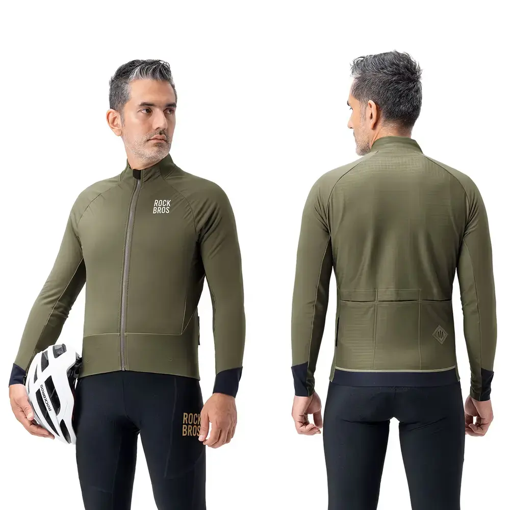 Rockbros YDWT014 Winter Fleece Double Layer Cycling Jacket Size XXL - Green