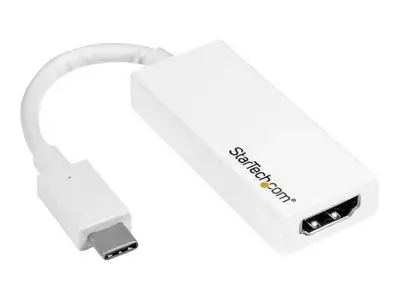 StarTech.com USB C to HDMI Adapter - 4K 30Hz - USB 3.1 Type-C to HDMI Adapter - USB-C to HDMI Dongle - Monitor Adapter - White (CDP2HDW) - external video adapter - white
