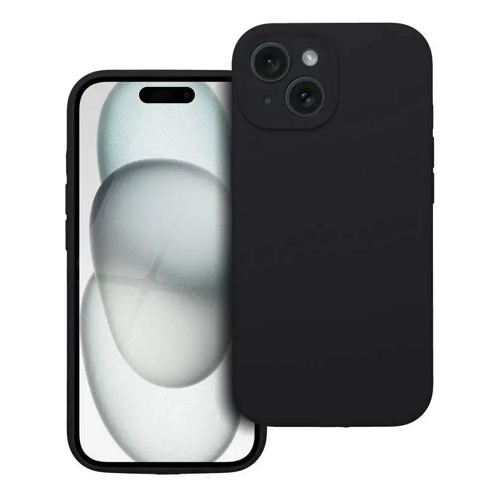 Silicone 2mm maciņš telefonam iPhone 15 melns