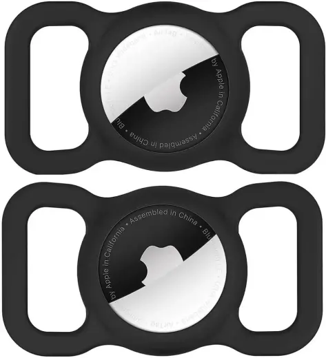 Apple AirTag Silicone Case for Dog or Cat Collar - Black