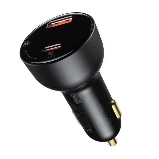Baseus Superme Digital Display Car Charger CCZX-01 auto lādētājs | 100W | PD, QC, PPS | USB-A, USB-C | ar LCD ekrānu | melns